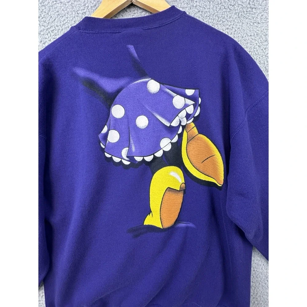 Vintage 90s Mickey Inc Sweatshirt Womens 2XL Minnie Mouse Double Sided Purple